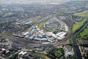 Aerial view of York Central site