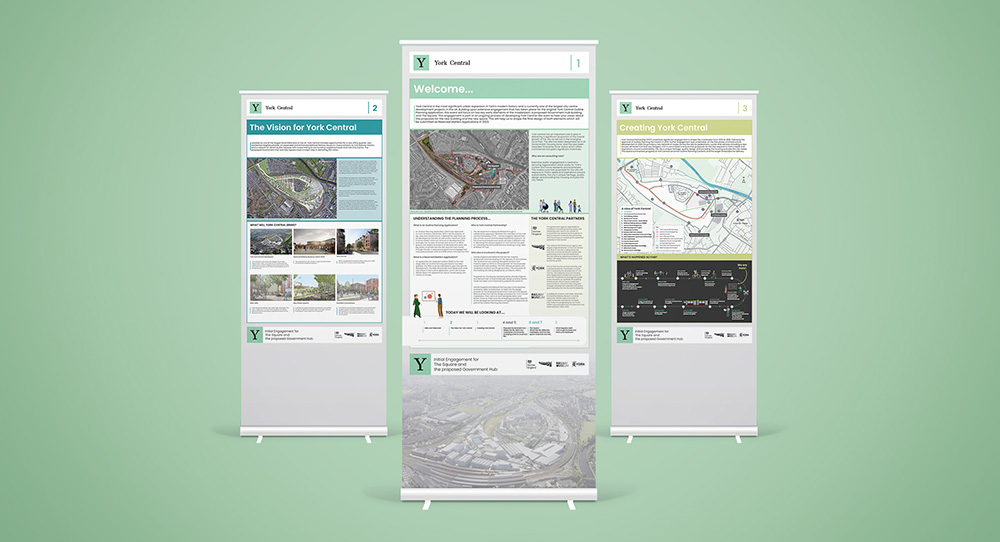 Image of York Central Public Engagement Event boards from November 2022