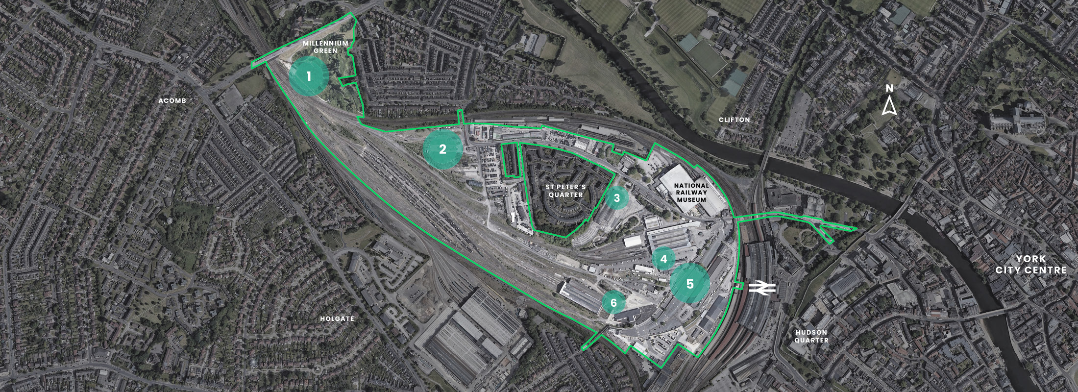 Map of Archaeology at York Central Map of York archaeology