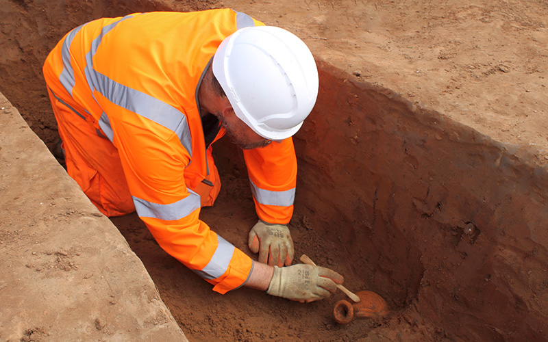 Photo of archaeologist in York