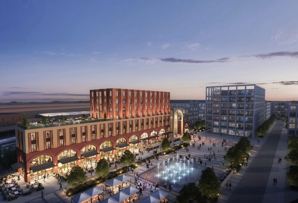 CGI indiciative image of York Central Hotel and Square